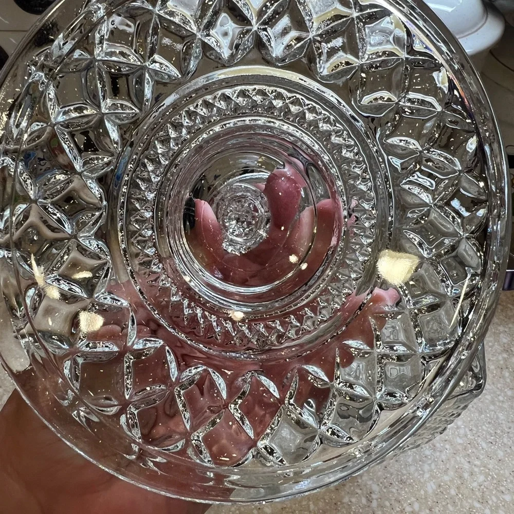 1960’s Vintage Wexford Anchor Hocking Ice Bucket Clear Glass Chrome Handle